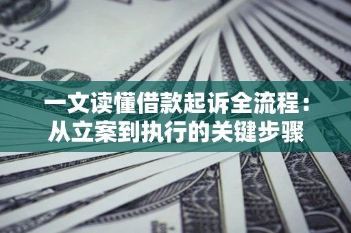 武汉一文读懂借款起诉全流程：从立案到执行的关键步骤
