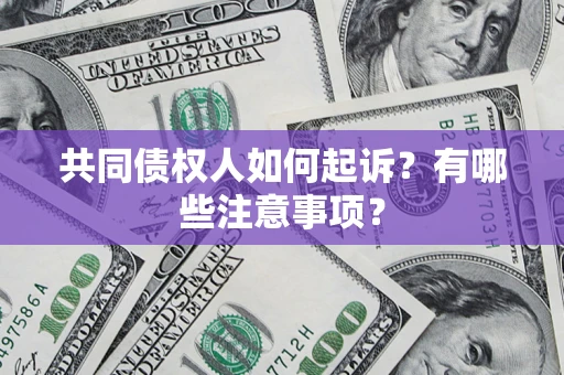 武汉共同债权人如何起诉？有哪些注意事项？